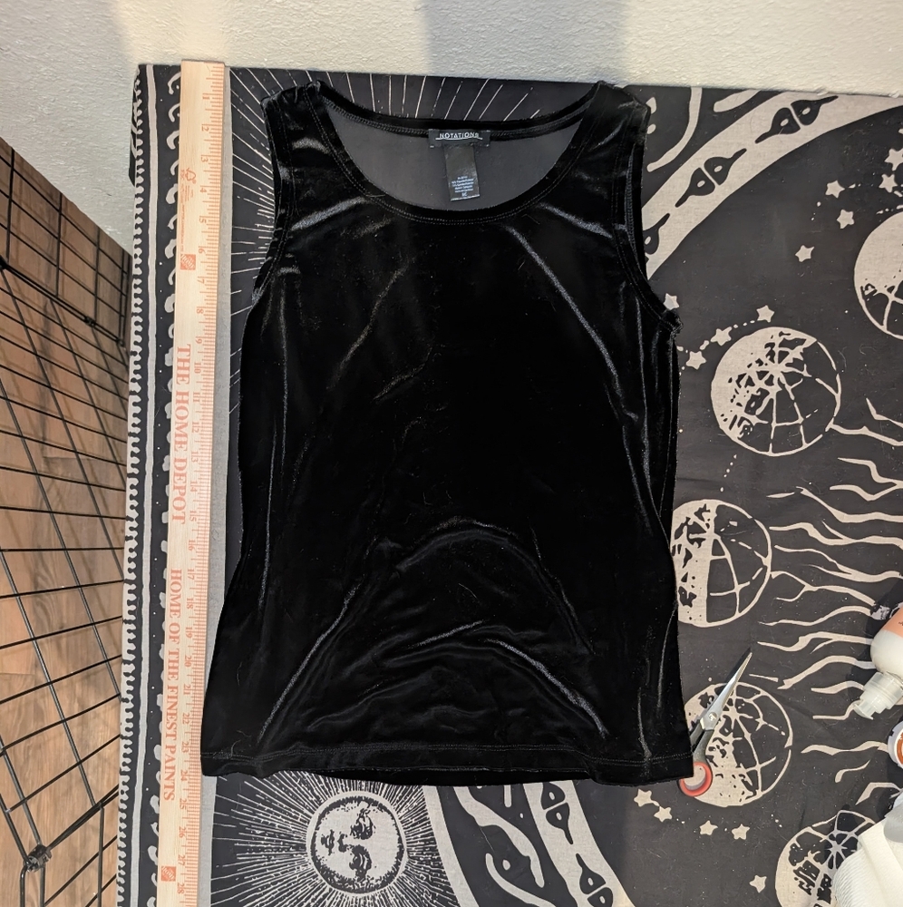 Notations Velvet Black Tank Top
